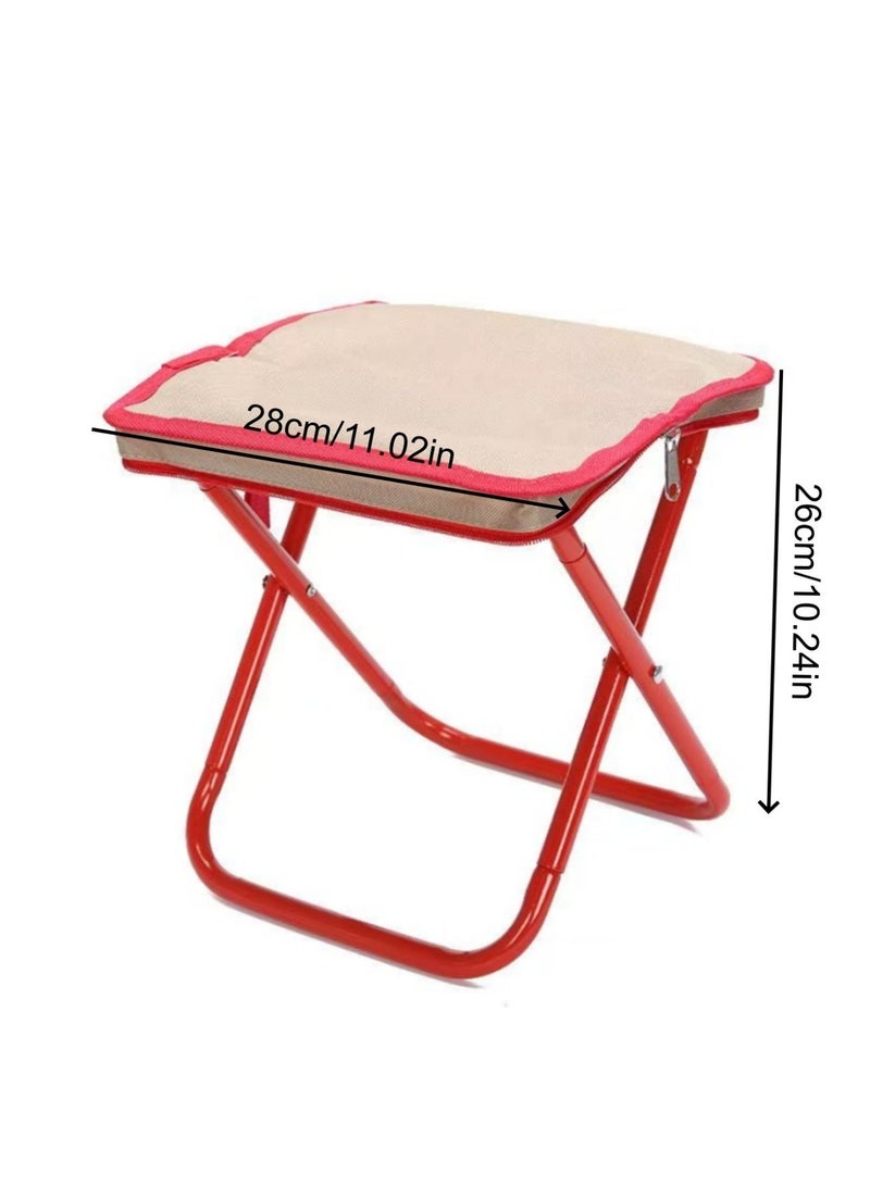 Valiant Glow Portable folding camping stool | Lightweight zippered mini camping stool | Carbon steel portable folding chair with storage bag | Suitable for camping and outdoor activities | Lightweight carbon steel folding stool - Image 2